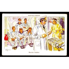 BARCOS MARINA NACIONAL HUMORISTICA REVISTA MEDICA ANTIGUA TARJETA POSTAL